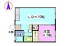 ヴィレッジ白菊 1LDKの間取り
