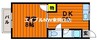 B・フォレストⅥ 1DKの間取り