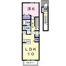 デフィー倉富Ｂ 1LDKの間取り
