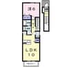 デフィー倉富Ｂ 1LDKの間取り