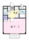 オーキッドテラス平井 1Kの間取り