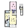 プレステージ花ずいＨ 1LDKの間取り