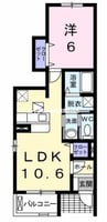 カルムメゾン 1LDKの間取り