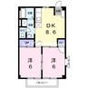ニューシティしみず１ 2DKの間取り
