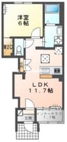 アザレア 1LDKの間取り