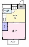 シティハイツ朝間Ｂ 1DKの間取り