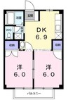 リバーサイド藤和Ａ 2DKの間取り