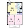 シエヌー 2DKの間取り