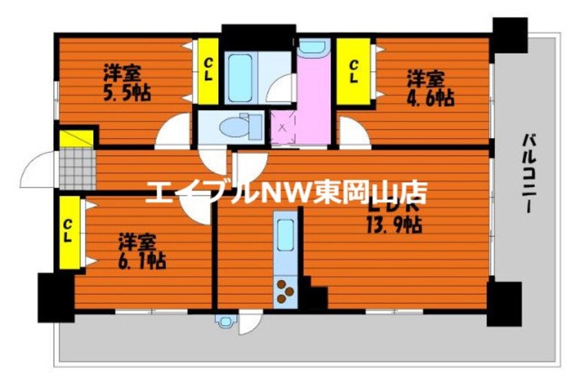 間取図 アルファステイツ西川緑道公園