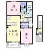 リュニベール・メゾンⅡ 2LDKの間取り