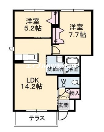 間取図 プリムベール城東　弐番館