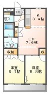 α－Ｇｒａｎｄｅ 2LDKの間取り