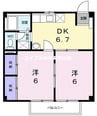 メゾンＴ・Ｔ 2DKの間取り
