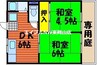 コーポ赤田　Ａ棟 2DKの間取り