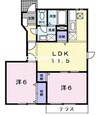 メゾン長船Ｂ 2LDKの間取り