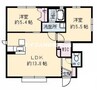 ル・パルク兼基　Ⅰ棟 2LDKの間取り