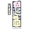 リアンジュ 1LDKの間取り