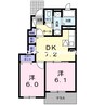 サンリット 2DKの間取り