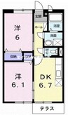 グリーンハイツ 2DKの間取り
