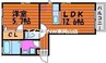 ラ・パルテール関　参番館 1LDKの間取り