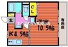 コーポゆたか 1LDKの間取り
