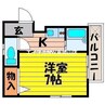 花コーポ 1Kの間取り