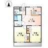 ミロワール壱番館 2LDKの間取り