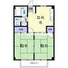 シティハイツ笹野 2DKの間取り