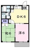 ニューシティアップヒルズＡ 2DKの間取り