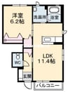 サント・ネージュ 1LDKの間取り
