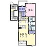 カルムメゾン 1LDKの間取り