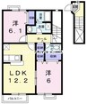 ガーデンコートＡ 2LDKの間取り
