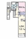 レジデンス寺地 1LDKの間取り