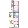 レジデンス寺地 2LDKの間取り