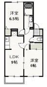 グリーンヒルズA 2LDKの間取り