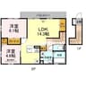 セジュールウィット　和 2LDKの間取り