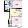 ドミール北小路　ＤＥＵＸ 2DKの間取り