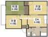 フレグランス雄町C棟 3DKの間取り
