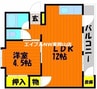 長岡コーポ 1LDKの間取り