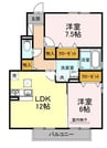 レゾナンツ　A棟 2LDKの間取り