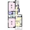 フィオーレ岡山 2DKの間取り