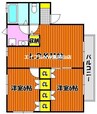 ドゥ・ゼトワールＡ 2LDKの間取り