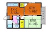 セジュールPARTⅡ 2DKの間取り
