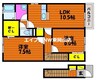 プレミール今在家 2LDKの間取り