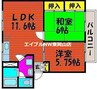 エバーグリーン　Ｂ棟 2LDKの間取り