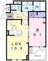 フィオーレ・タチバナＣ 1LDKの間取り