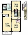 コーポカノン　A 2LDKの間取り