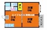 シャトレイーストＢ棟 2DKの間取り