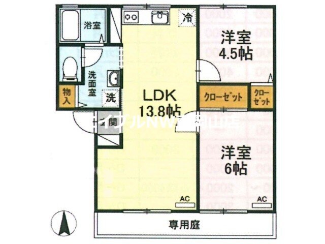 間取り図 ミル・フルールC棟