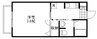 ラ・パルテール百間川五番館 1Kの間取り